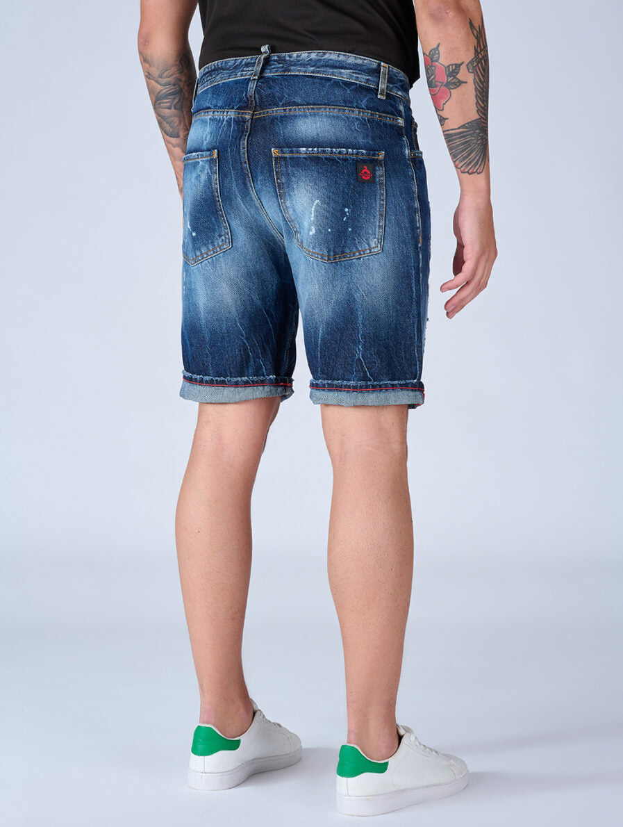 Patriòt Denim Couture Bermuda di Jeans Carrot Fit PKBE1650