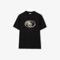 T-SHIRT BURBERRY IN COTONE CHECK CON KNIGHT STAMPA