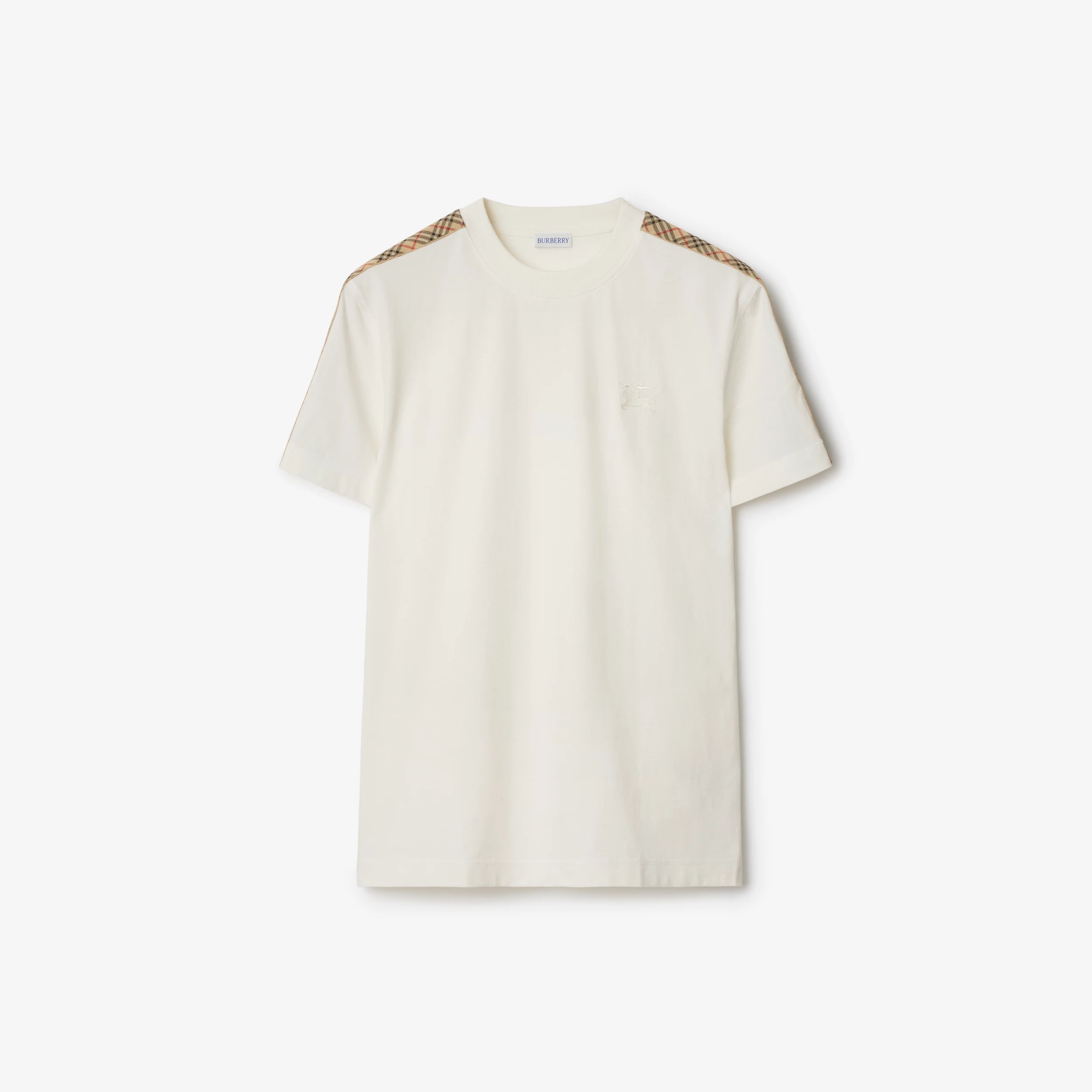 T-shirt in cotone con finiture Check