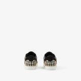 BURBERRY Sneaker in pelle, pelle scamosciata e Check
