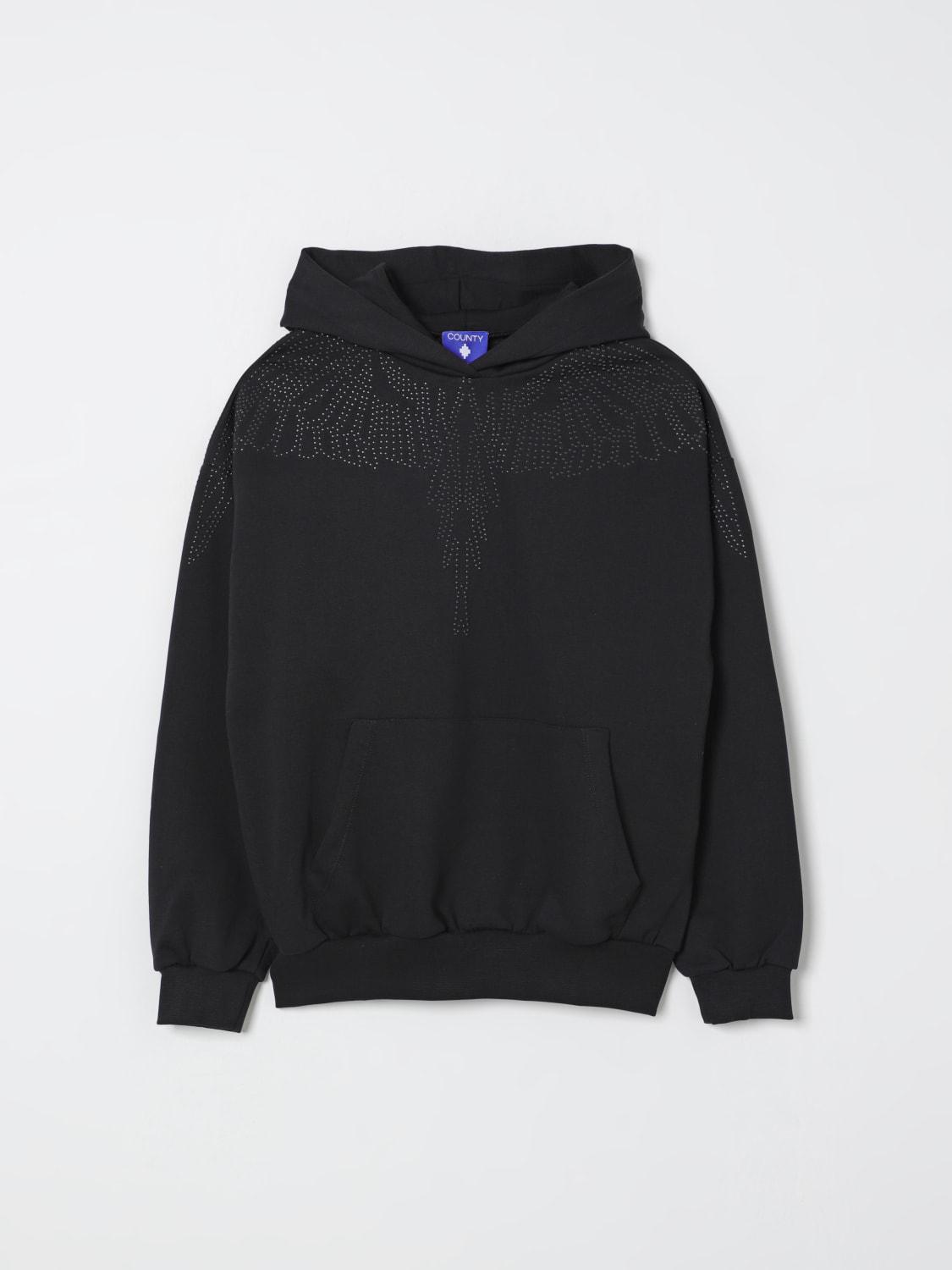 MARCELO BURLON FELPA CON CAPPUCCIO  STRASS 012