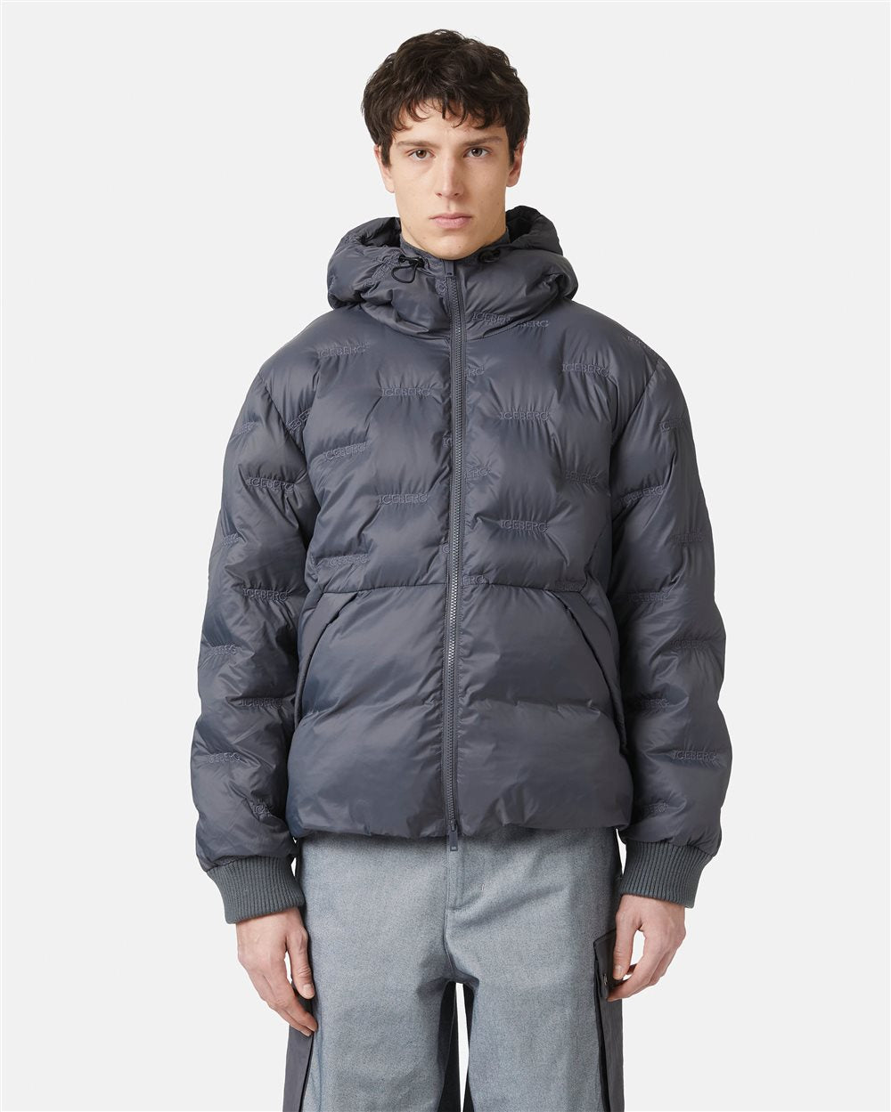 ICEBERG Giubbotto in nylon con logo allover