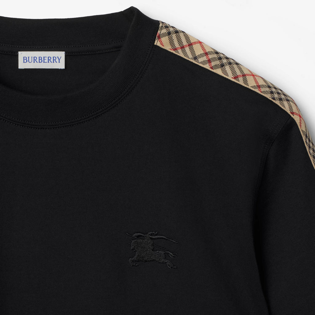 T-shirt in cotone con finiture Check