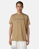 T-shirt color fango carry over in cotone con ricamo logo istituzionale