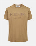 T-shirt color fango carry over in cotone con ricamo logo istituzionale