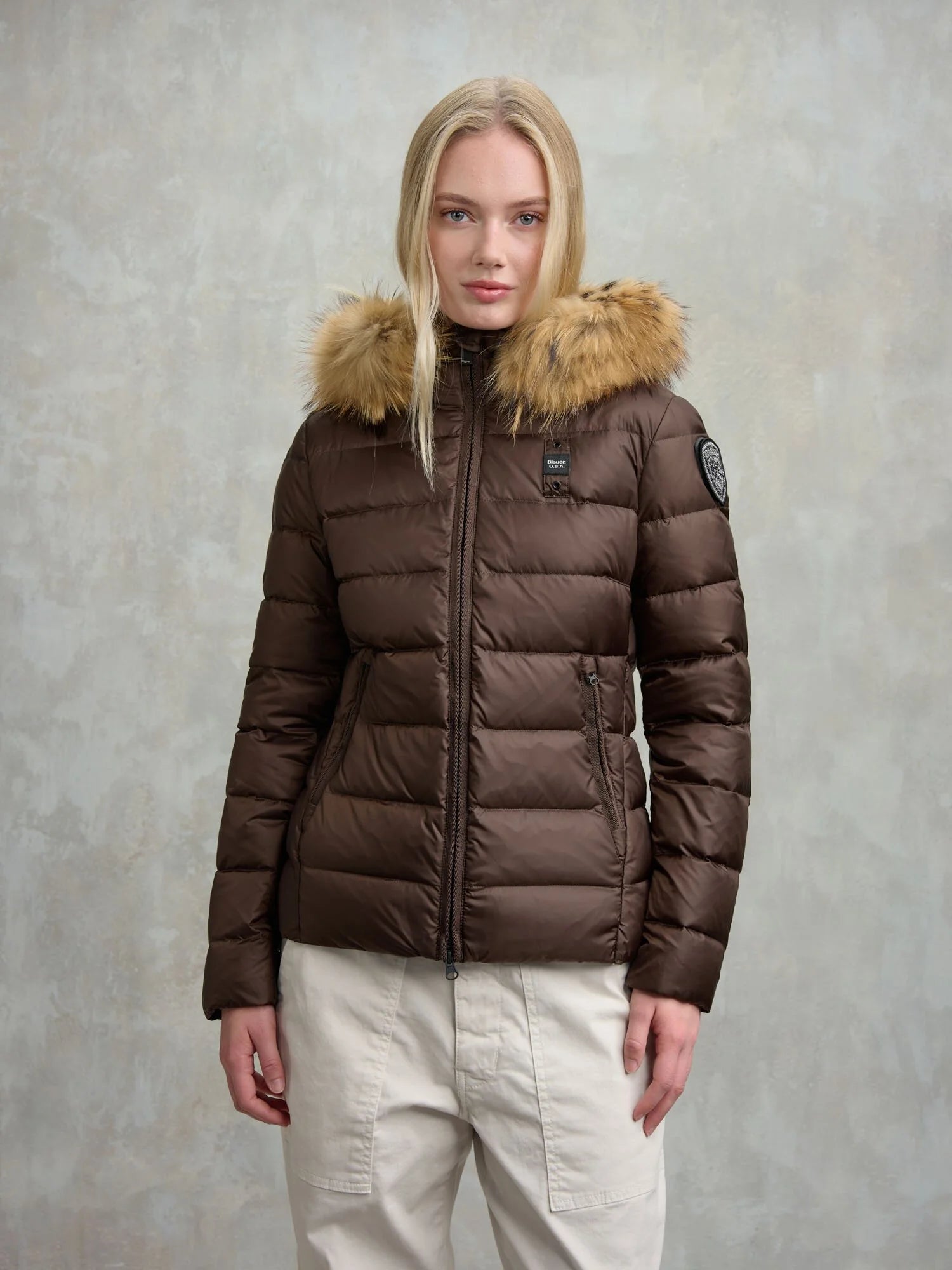 BLAUER PIUMINO A RIGHE ARCADIA