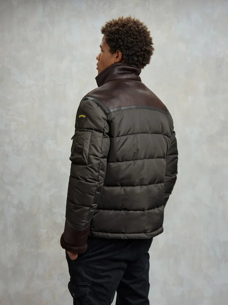 BLAUER GIUBBETTO NYLON E MONTONE ECO ORGAN
