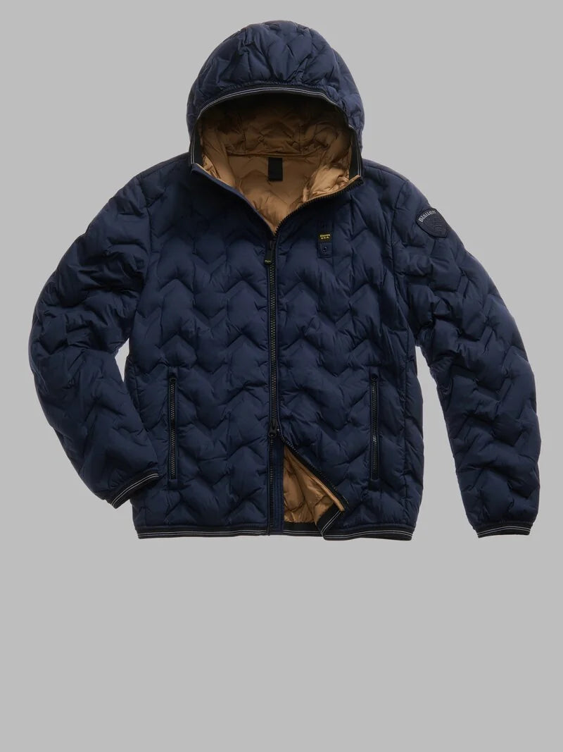 BLAUER PIUMINO AD ANGOLI PIERY