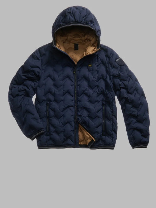 BLAUER PIUMINO AD ANGOLI PIERY
