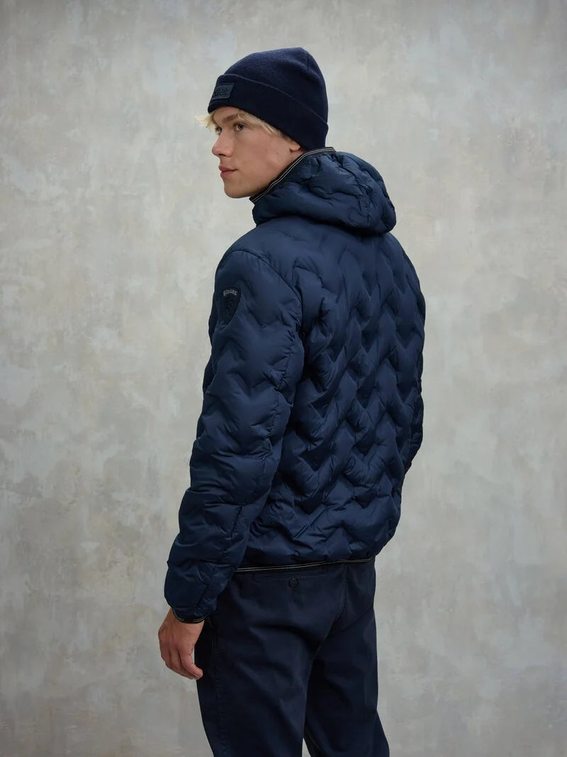 BLAUER PIUMINO AD ANGOLI PIERY