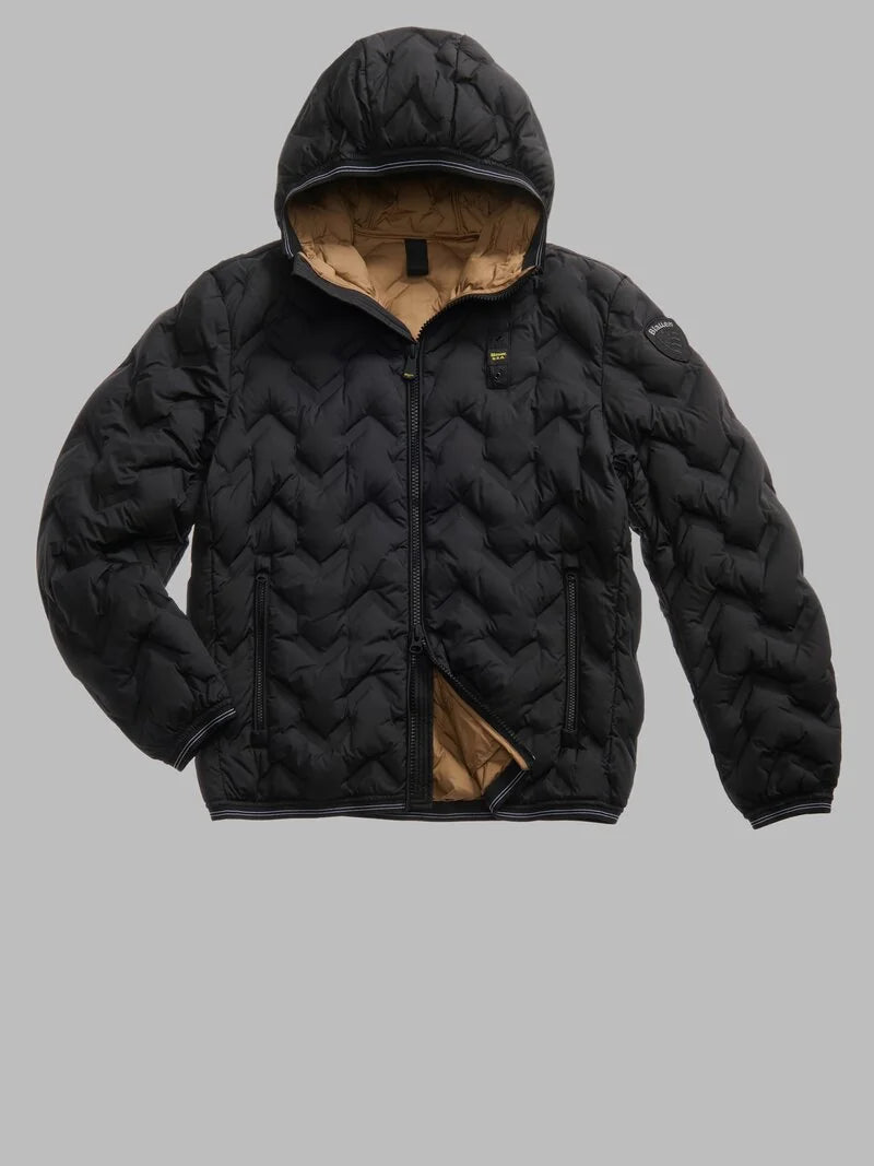 BLAUER PIUMINO AD ANGOLI PIERY