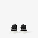 BURBERRY Sneaker in pelle, pelle scamosciata e Check