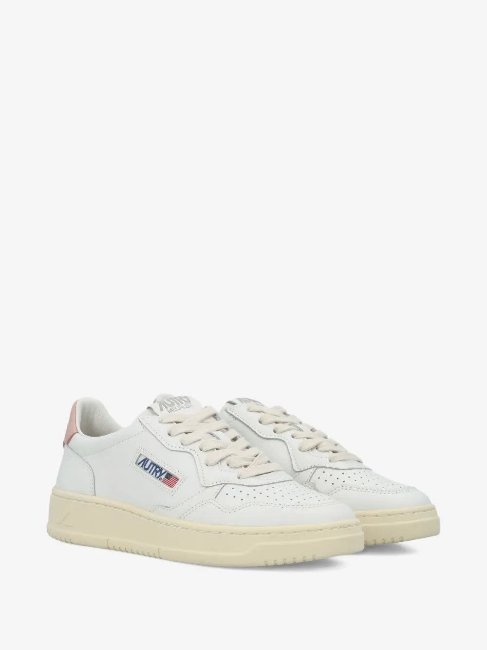 SNEAKERS MEDALIST LOW IN PELLE BIANCA E ROSA