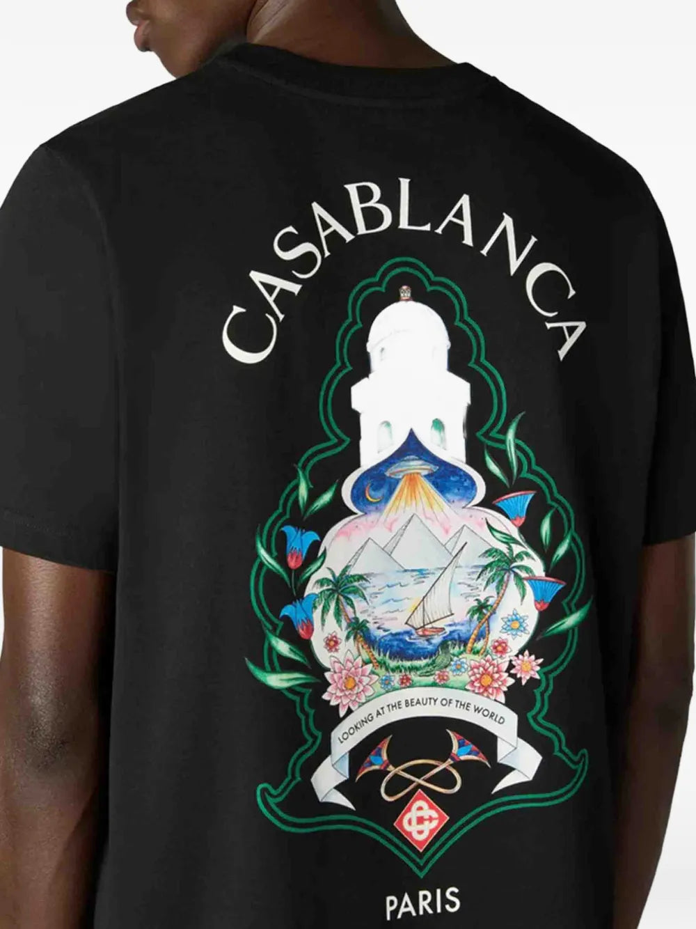 White Hotel Emblem Short Sleeve T‑Shirt casablanca