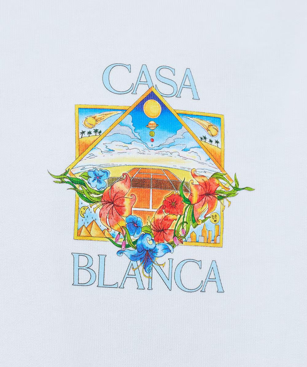 White Flower Court Icon Short Sleeve T‑Shirt