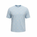 Blue Applique Monogram Oversized Short Sleeve T‑Shirt