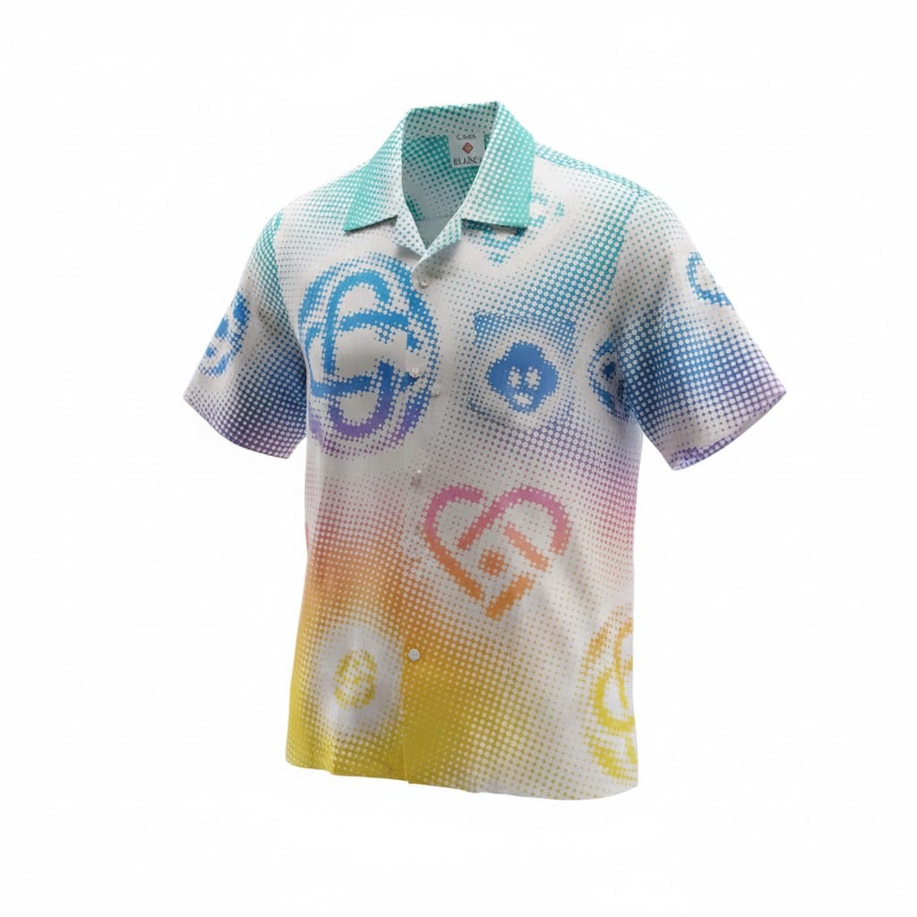 Dots Short Sleeve Linen Shirt