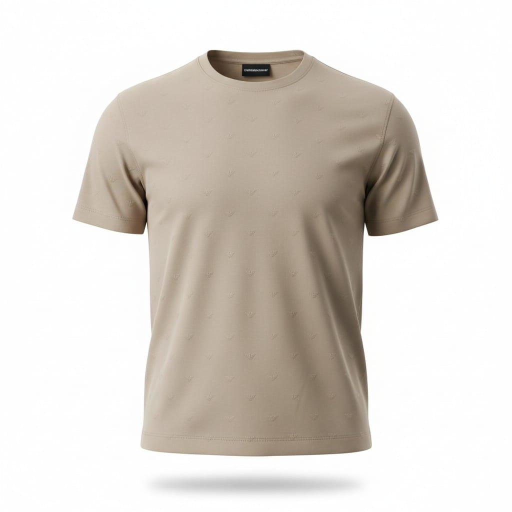 T-shirt slim fit in jersey jacquard micro eagle all over