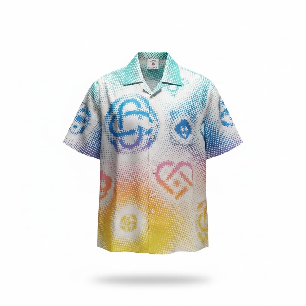 Dots Short Sleeve Linen Shirt