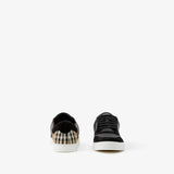 BURBERRY Sneaker in pelle, pelle scamosciata e Check