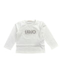 LIU-JO T-shirt in cotone con logo e strass
