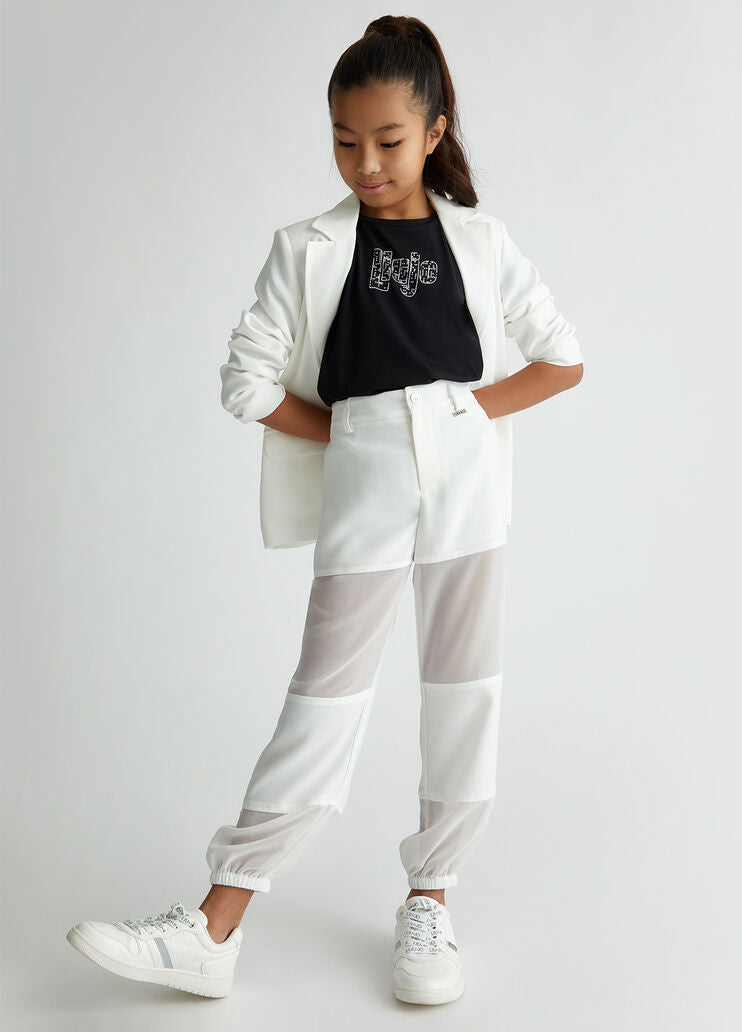 T-shirt con logo e strass