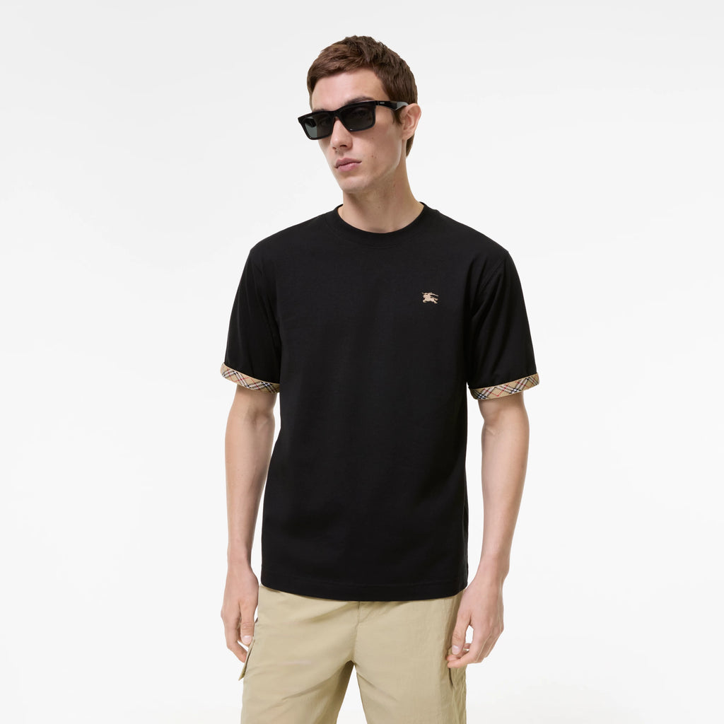 T-SHIRT BURBERRY IN COTONE CON FINITURE CHECK