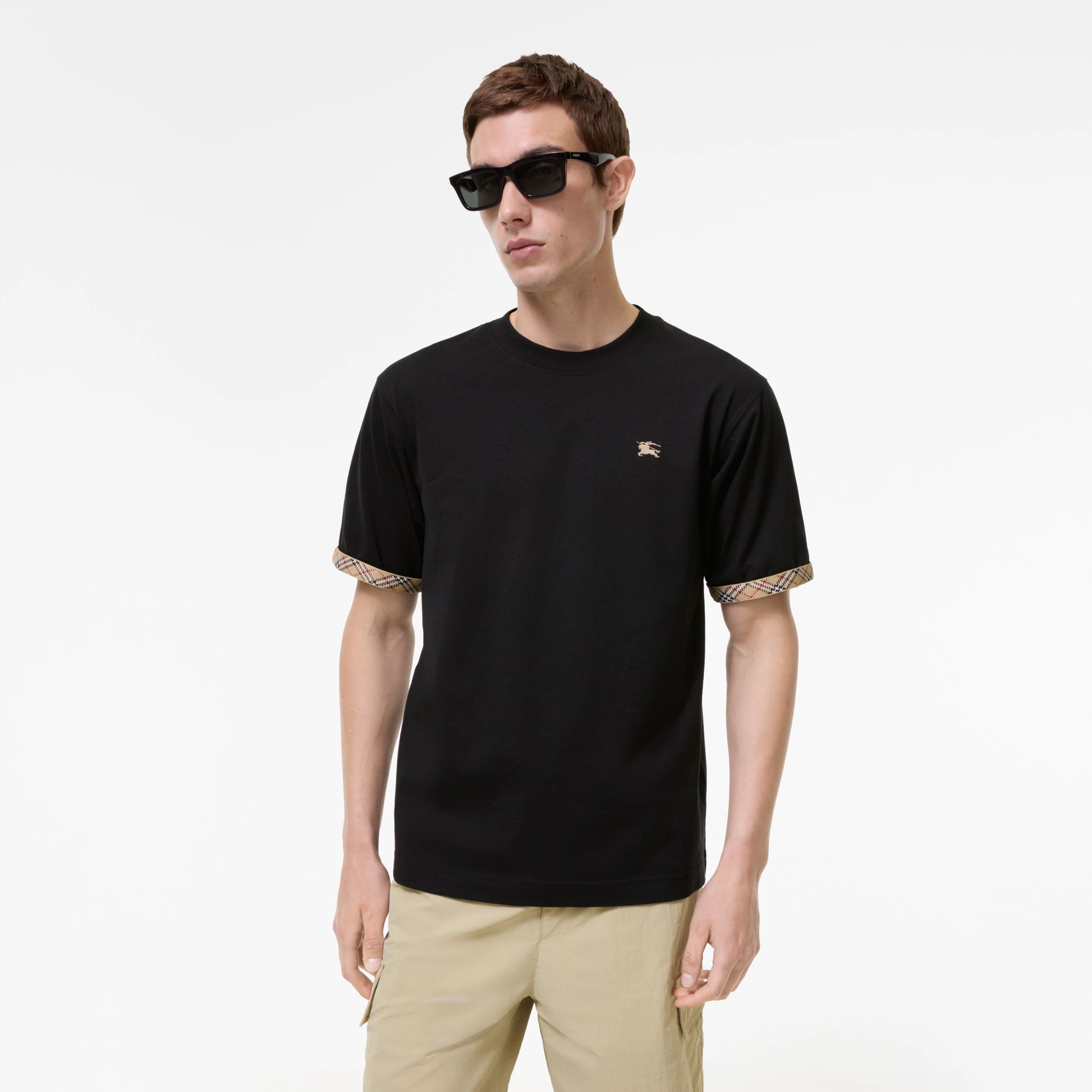 T-SHIRT BURBERRY IN COTONE CON FINITURE CHECK