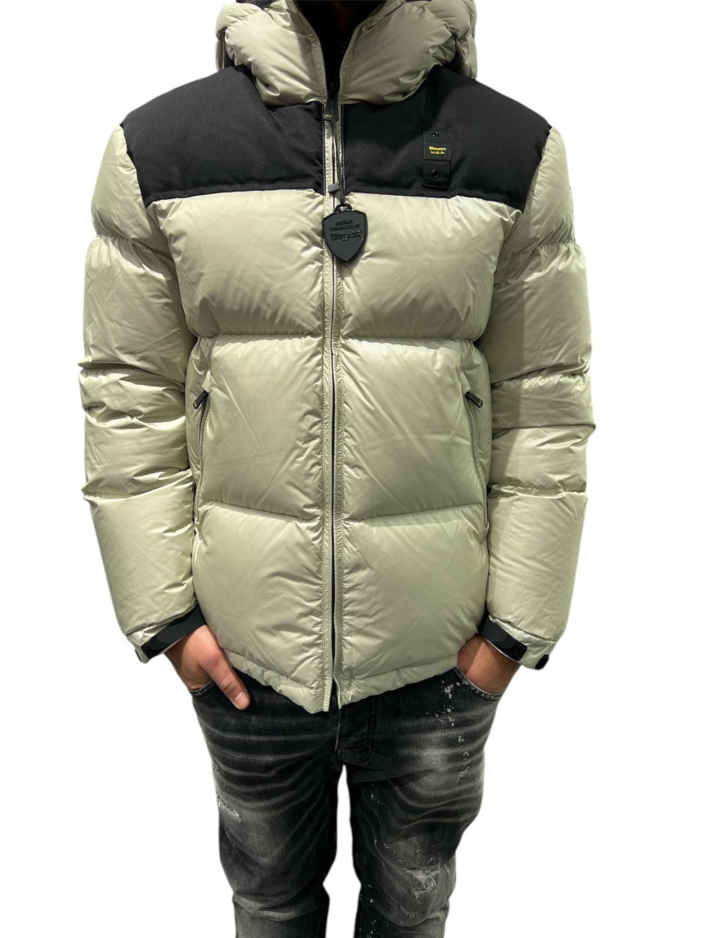 BLAUER PIUMINO CON PATCH BERNARD