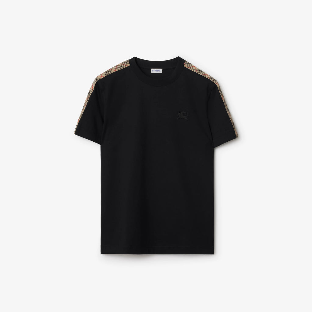 T-shirt in cotone con finiture Check