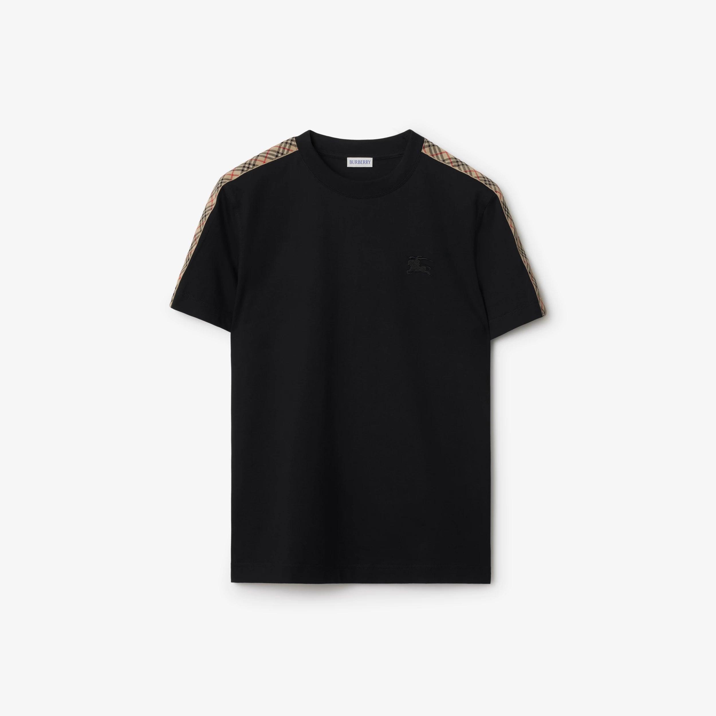 T-shirt in cotone con finiture Check