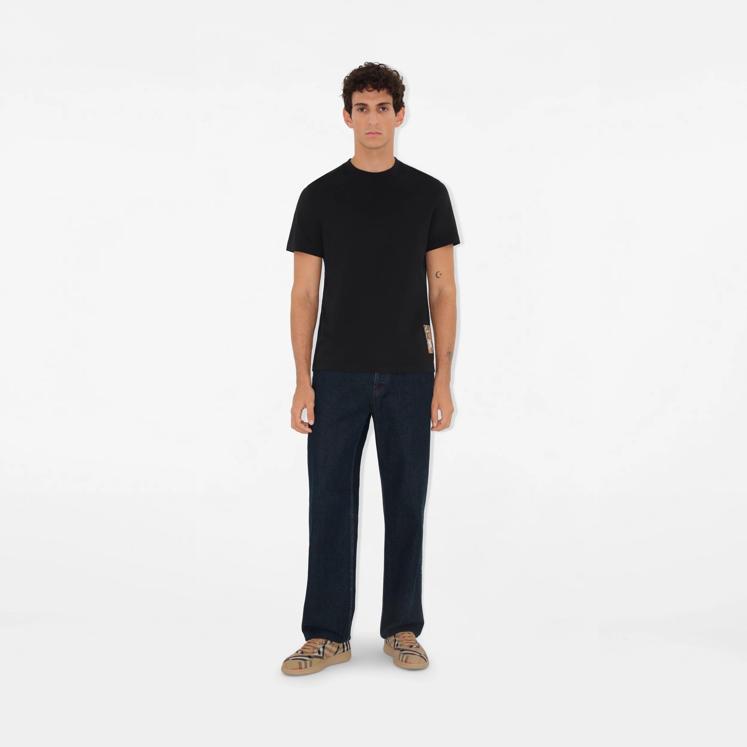 T-shirt in cotone con applicazione Check
