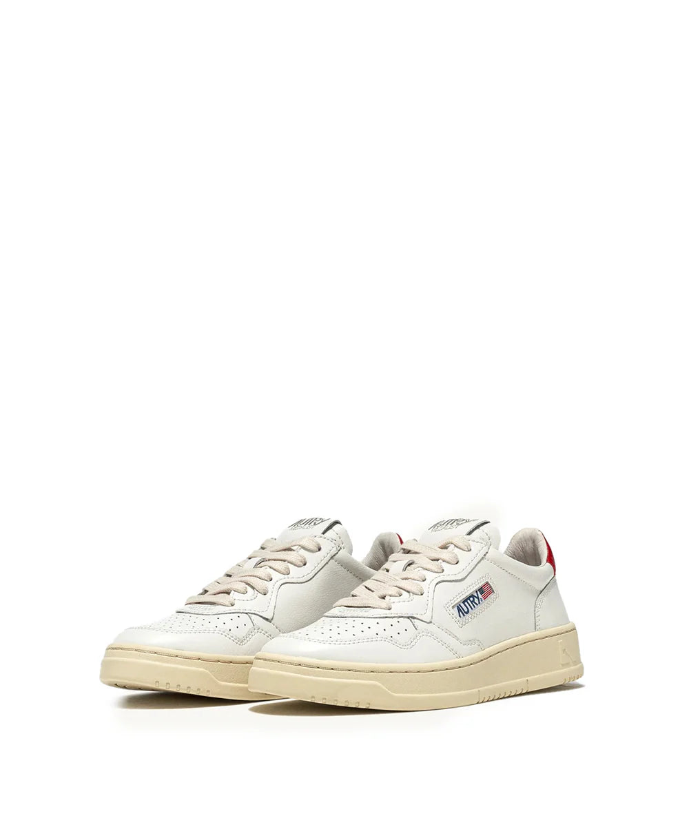 SNEAKERS MEDALIST LOW IN PELLE BIANCA E DEEP CLARET