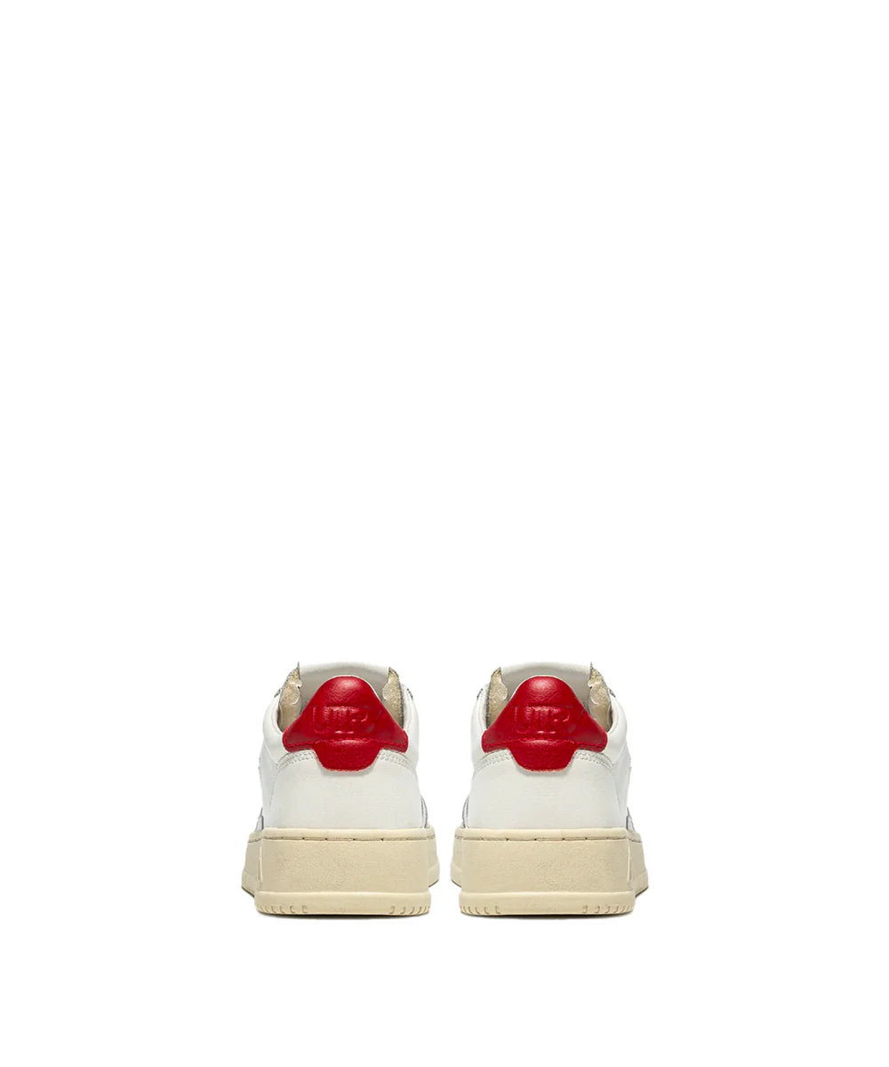 SNEAKERS MEDALIST LOW IN PELLE BIANCA E DEEP CLARET