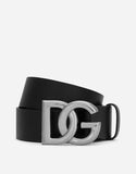 Cintura in cuoio con logo DG