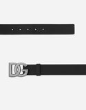 Cintura in cuoio con logo DG