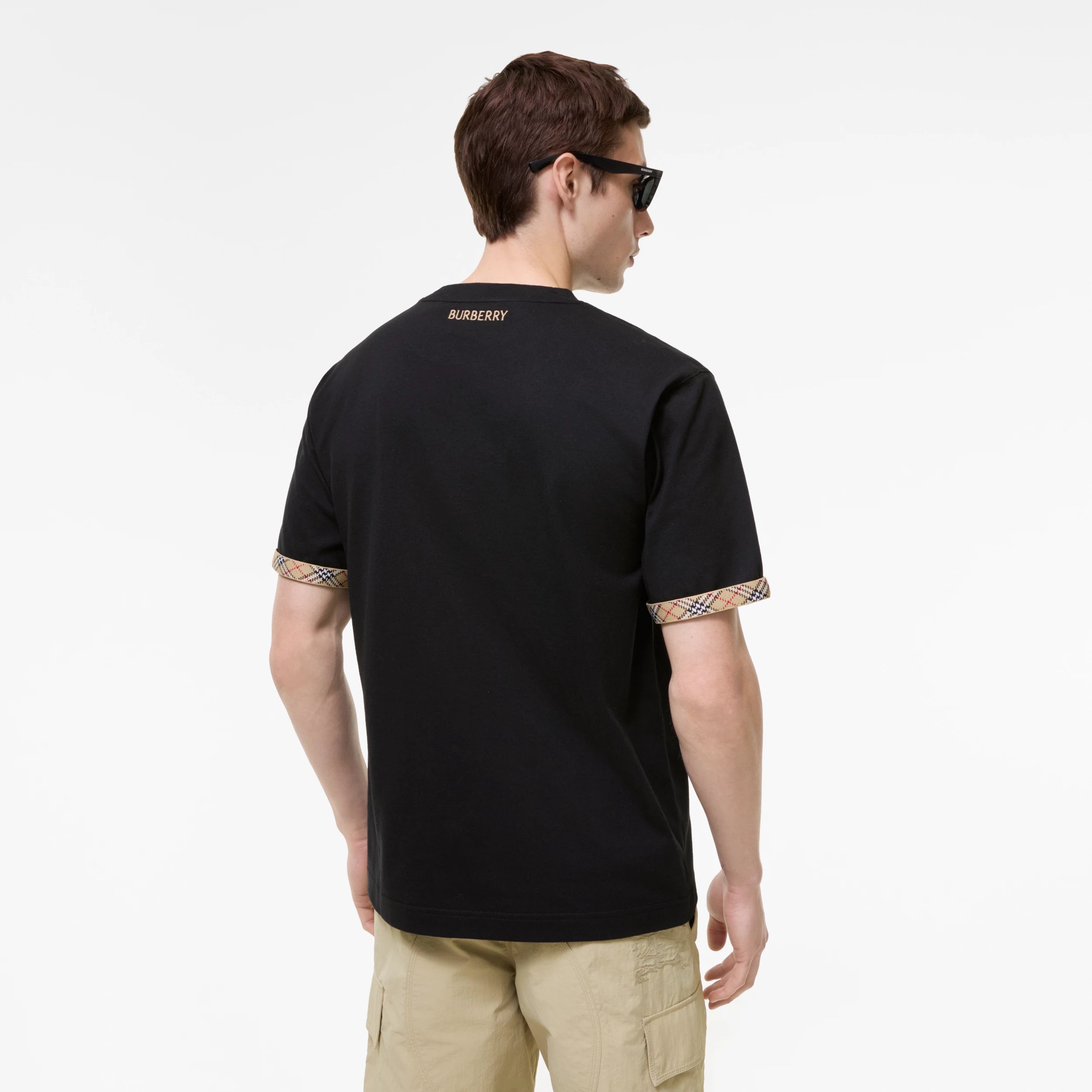 T-SHIRT BURBERRY IN COTONE CON FINITURE CHECK