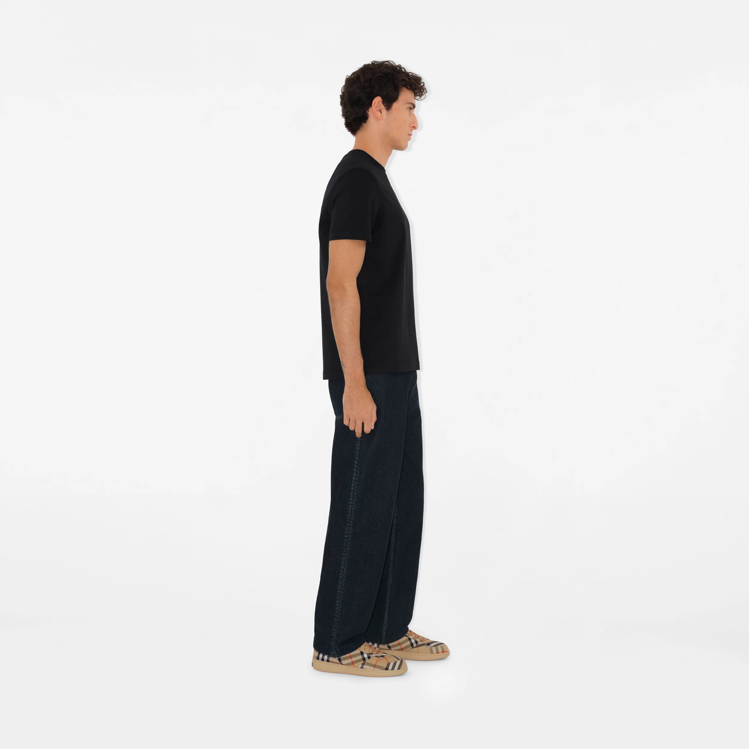 T-shirt in cotone con applicazione Check