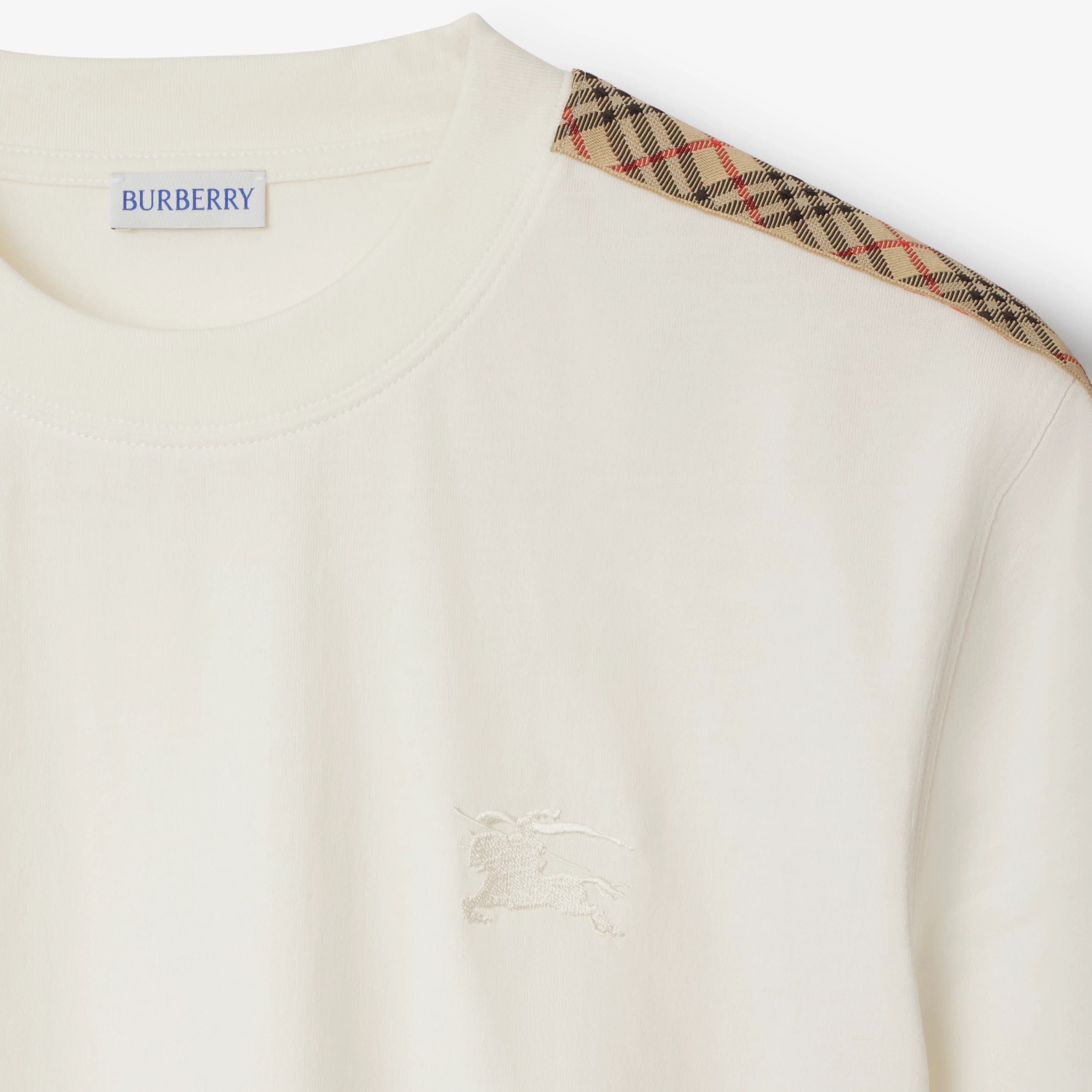 T-shirt in cotone con finiture Check