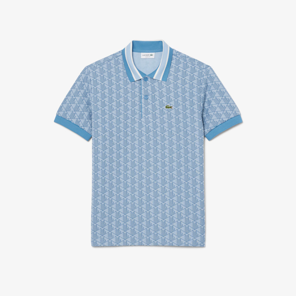 Polo dal taglio classico in jacquard con monogramma