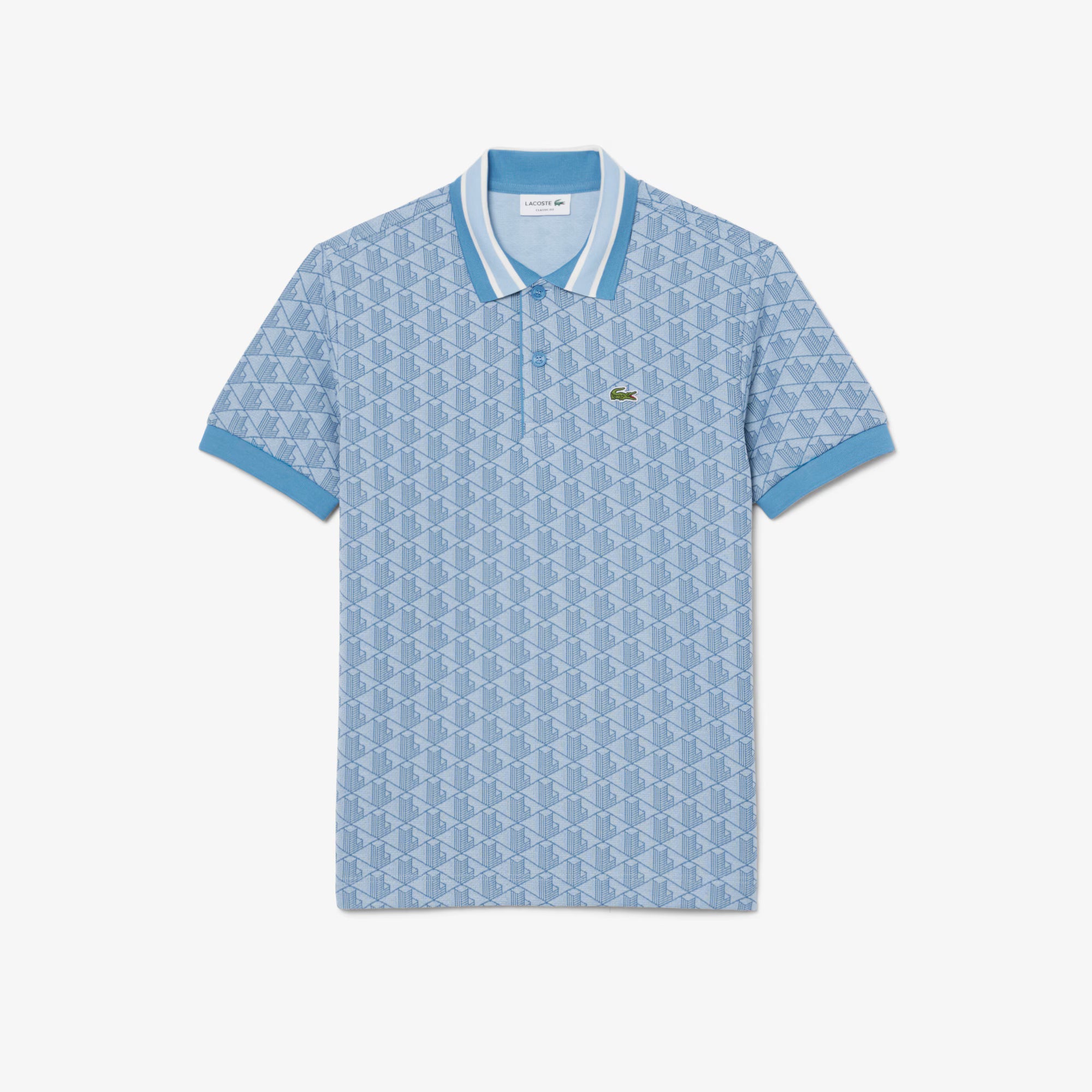 Polo dal taglio classico in jacquard con monogramma