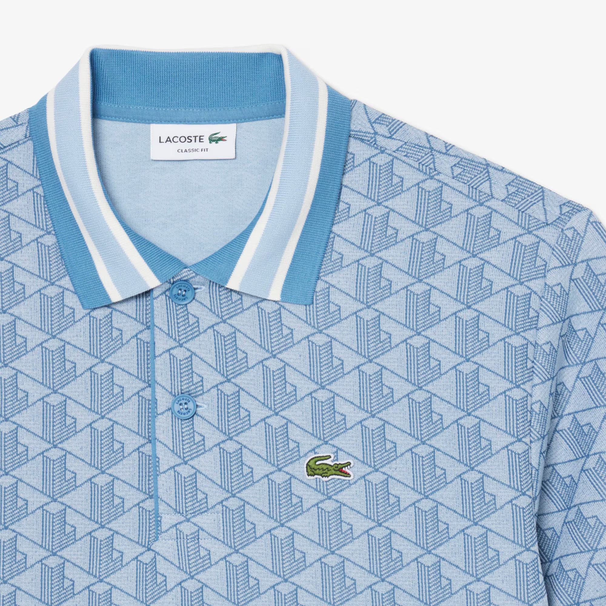 Polo dal taglio classico in jacquard con monogramma