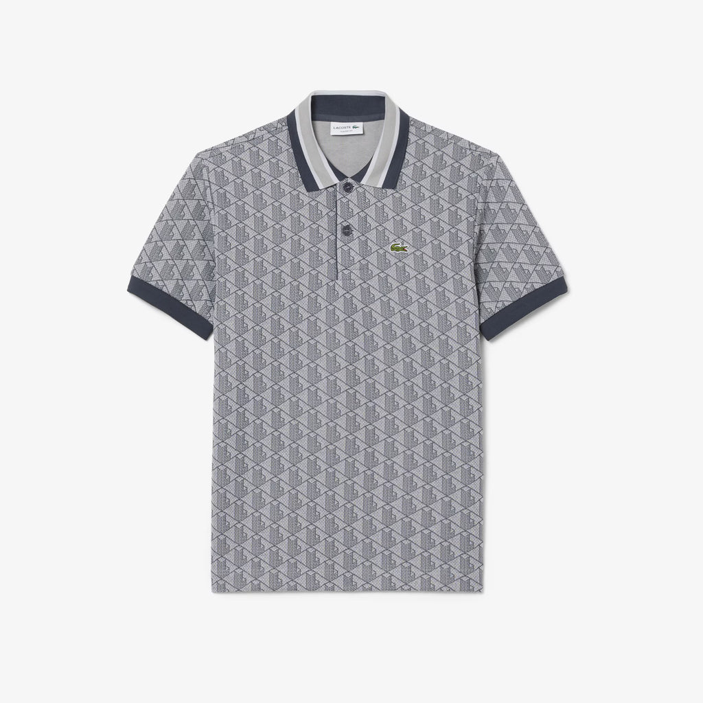 Polo dal taglio classico in jacquard con monogramma