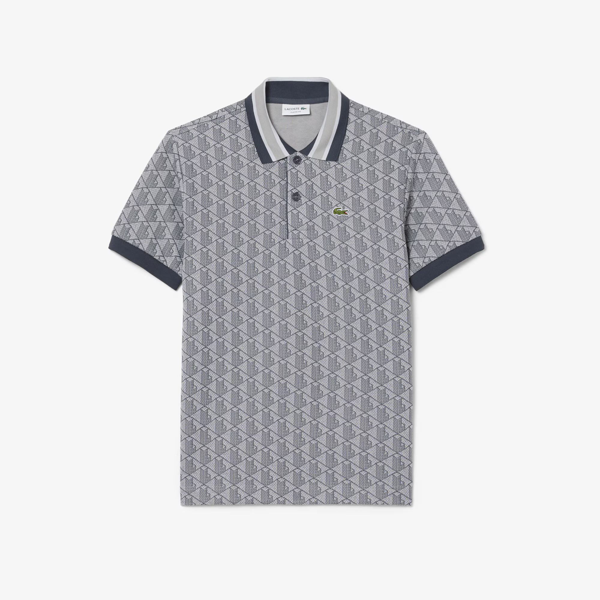 Polo dal taglio classico in jacquard con monogramma