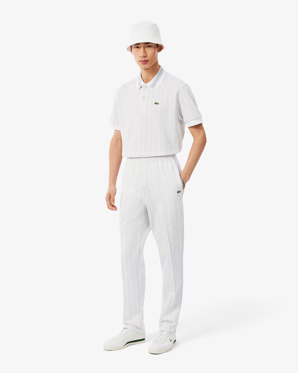 Polo dal taglio classico in jacquard con monogramma