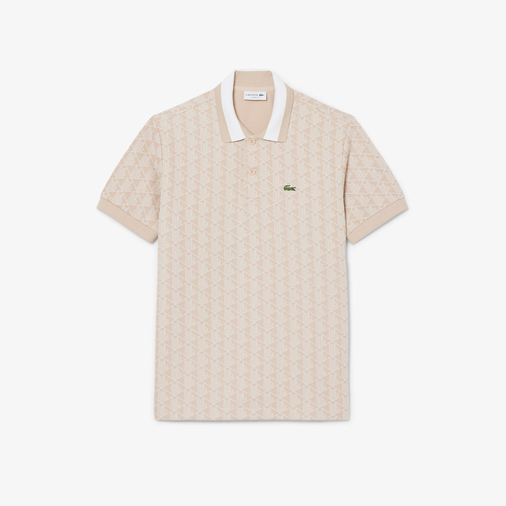 Polo dal taglio classico in jacquard con monogramma