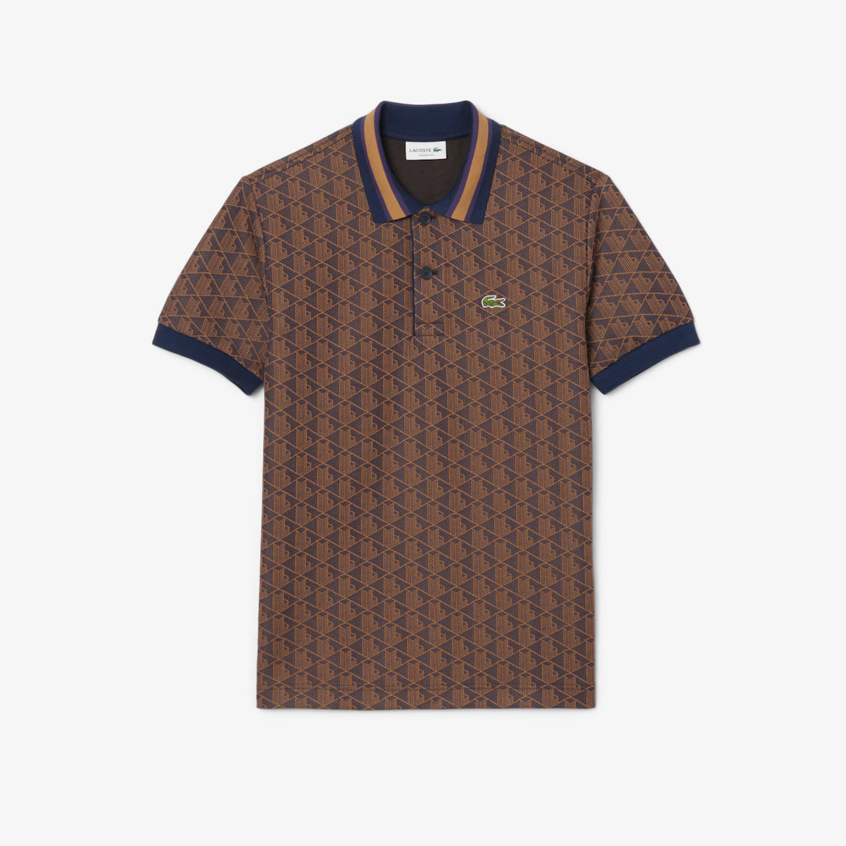 Polo dal taglio classico in jacquard con monogramma