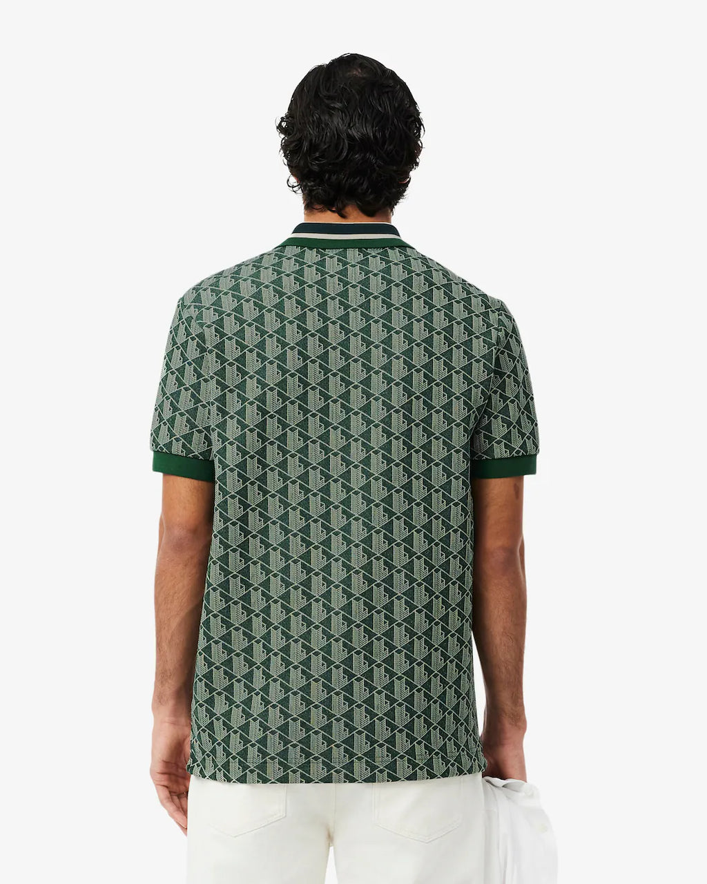 Polo dal taglio classico in jacquard con monogramma