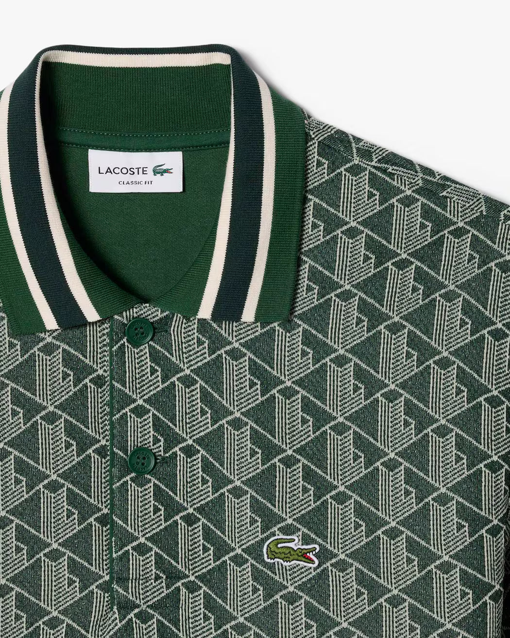 Polo dal taglio classico in jacquard con monogramma
