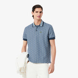 LACOSTE Polo dal taglio classico in jacquard con monogramma